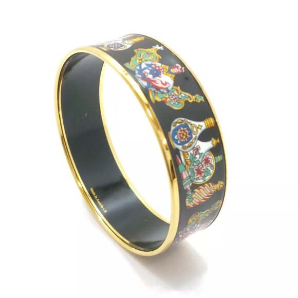 Authentic HERMES Enamel Bangle Bracelet Multi-Color Cloisonne - Picture 4 of 9